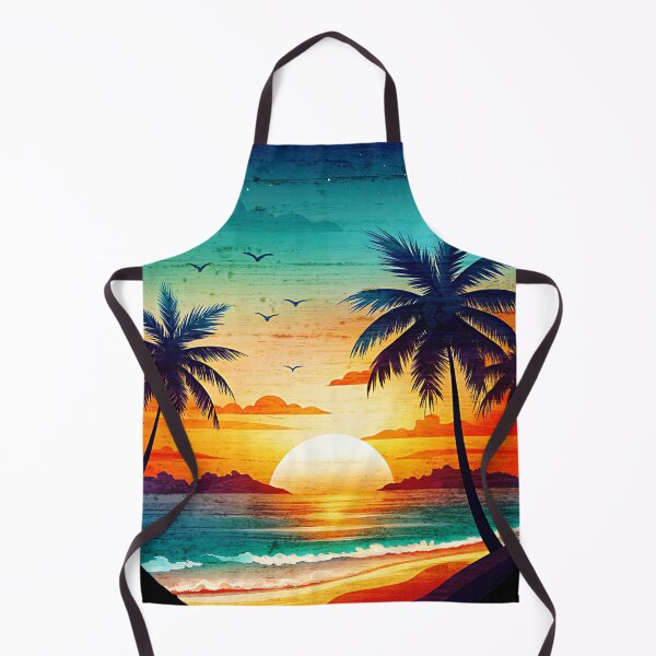 Item preview, Tropical Beach and Ocean Sunset Art designed and sold by ZeptepiTrends.