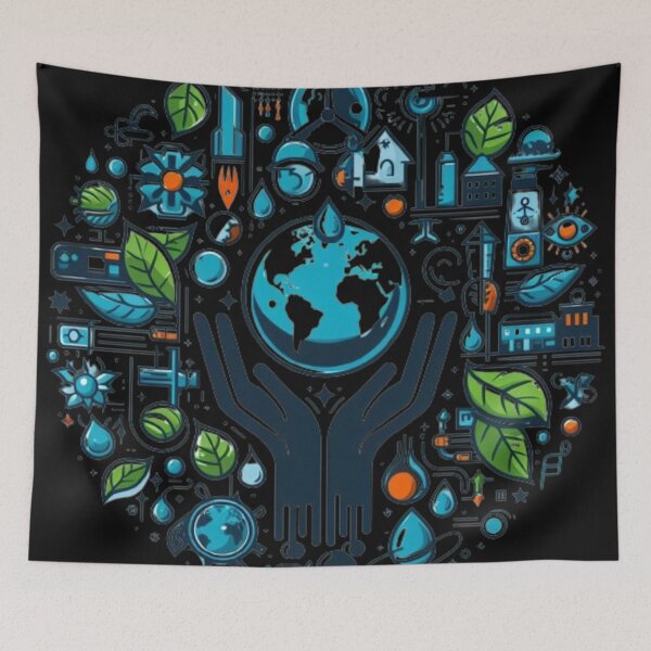 Item preview, Hands Holding Planet Earth with Eco-Friendly Messages designed and sold by Karina Creative Studio.