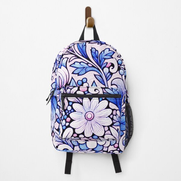 Item preview, Blue and White Floral Pattern - Elegant and Detailed Art designed and sold by SportyAndArtful.