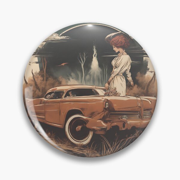 Item preview, Vintage Car and Woman designed and sold by DrawingAndText.