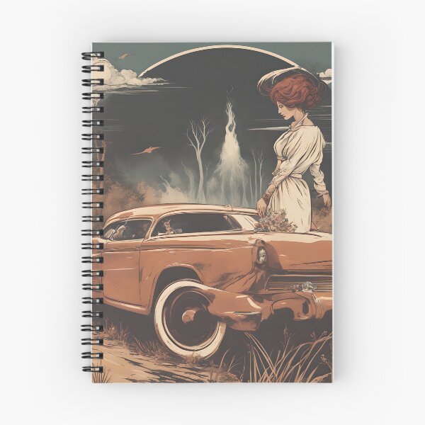 Item preview, Vintage Car and Woman designed and sold by DrawingAndText.