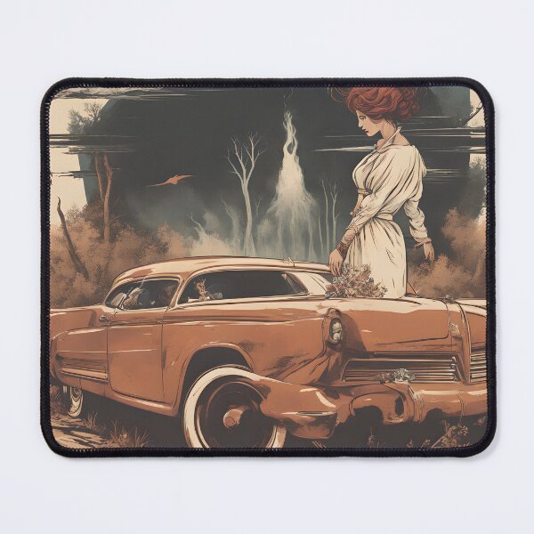 Item preview, Vintage Car and Woman designed and sold by DrawingAndText.