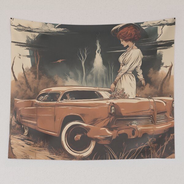 Artikelvorschau, Oldtimer und Frau entworfen und verkauft von DrawingAndText.