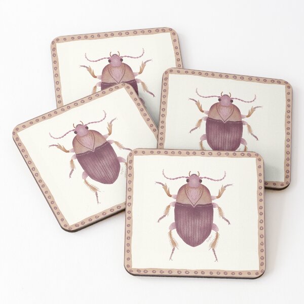 Item preview, Beetle with Cottage Core Style Border designed and sold by AmySevArts.