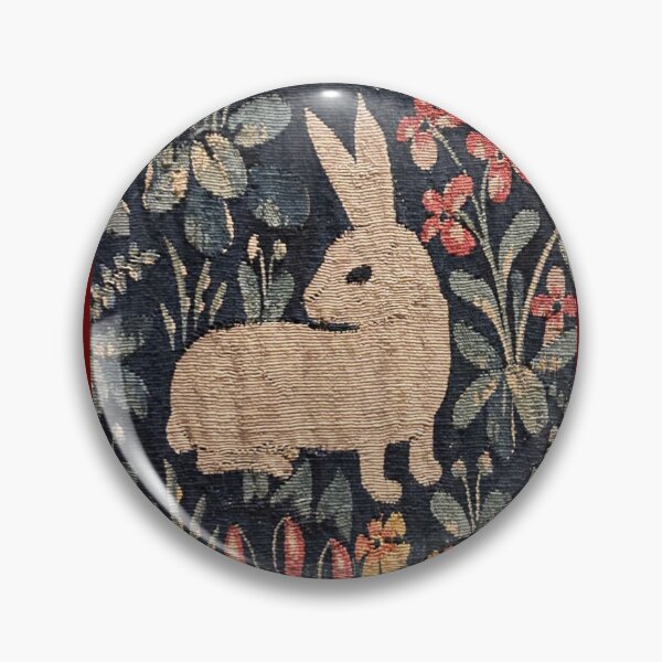 Item preview, Rabbit and flowers on a medieval tapestry  designed and sold by ricoflinn.