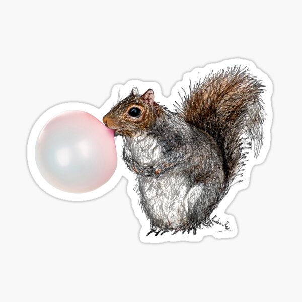 Bubblegum Squirrel Sticker