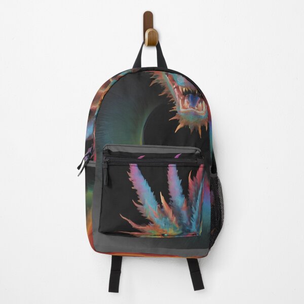 Item preview, Vibrant Rainbow Dragon with Multicolor Aura on Black Background designed and sold by MadScientist01.