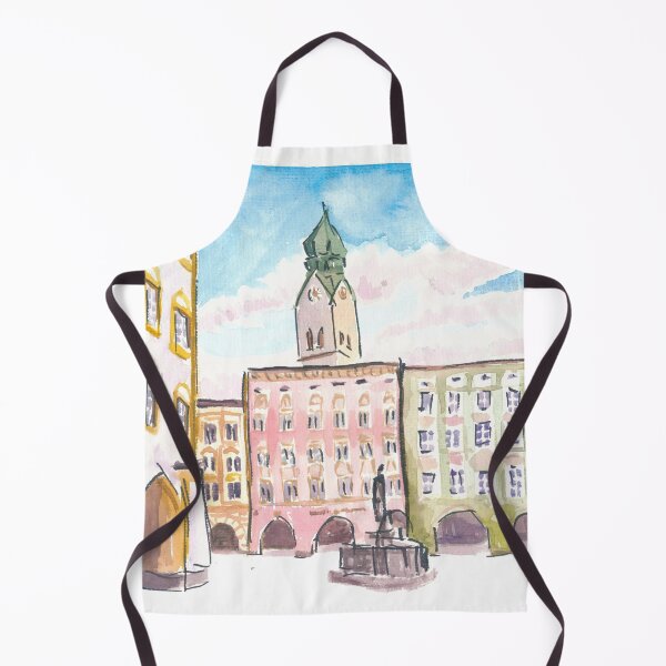 Item preview, Rosenheim Max-Josef Square view of Old Town and St Nikolaus designed and sold by artshop77.