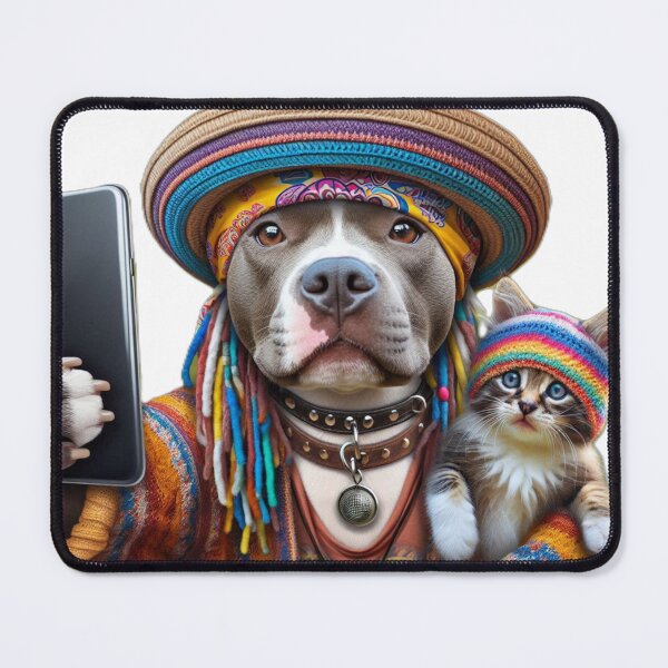 Item preview, Pitbull Celebrity Taking Selfie with Kitten designed and sold by TheDogOnIt.