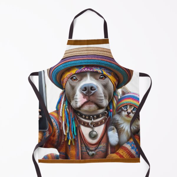 Item preview, Pitbull Celebrity Taking Selfie with Kitten designed and sold by TheDogOnIt.