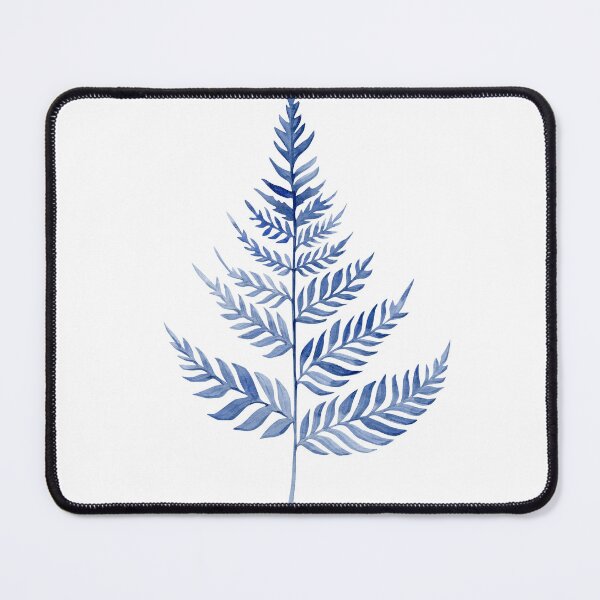 Item preview, Blue fern branch on a white background. Watercolor illustration designed and sold by TanyaKremen.