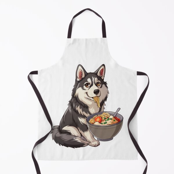 Item preview, Adorable husky dog enjoying ramen in anime style designed and sold by tjnextgen99.