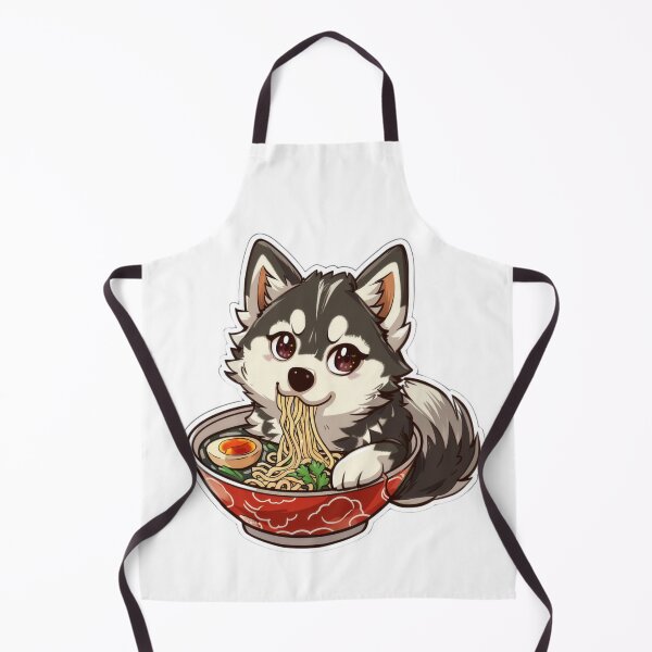 Item preview, Husky sipping noodles from ramen bowl, anime art designed and sold by tjnextgen99.