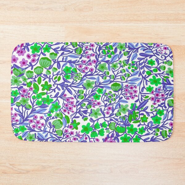 Item preview, Vibrant Floral Pattern in Purple and Green: Phone Cases, Curtains, Mugs, Home Decor, Stickers, Art Prints, Fabrics, and Tote Bags designed and sold by Daniela Vargas Ilustra.