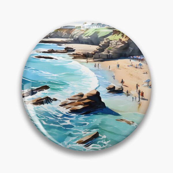 Item preview, Bude Beach: Detailed Watercolor in Sharp Focus designed and sold by LSVart.