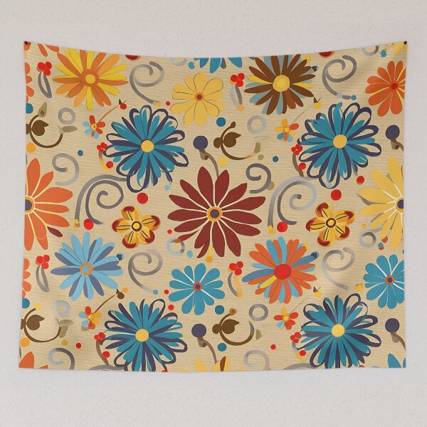 Aperçu de l'œuvre Intricate Floral Swirl Pattern - Colorful Beige Background créée et vendue par PrintableByZaah.