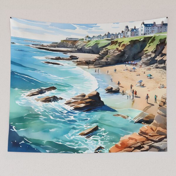 Item preview, Bude Beach: Detailed Watercolor in Sharp Focus designed and sold by LSVart.