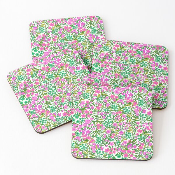 Item preview, Vibrant Pink and Green Floral Pattern for Phone Cases, Curtains, Mugs, Home Decor, Stickers, Art Prints, Fabrics, and Tote Bags designed and sold by Daniela Vargas Ilustra.