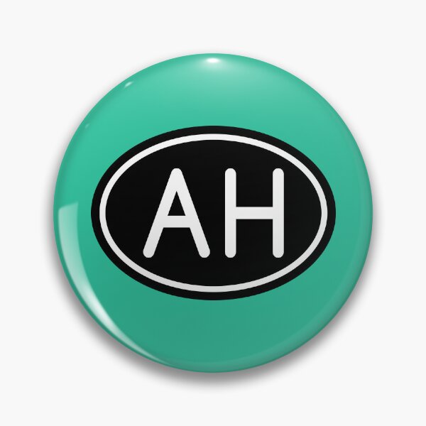 Item preview, AH Initials Monogram Oval White Letters designed and sold by Jeallan Designs.