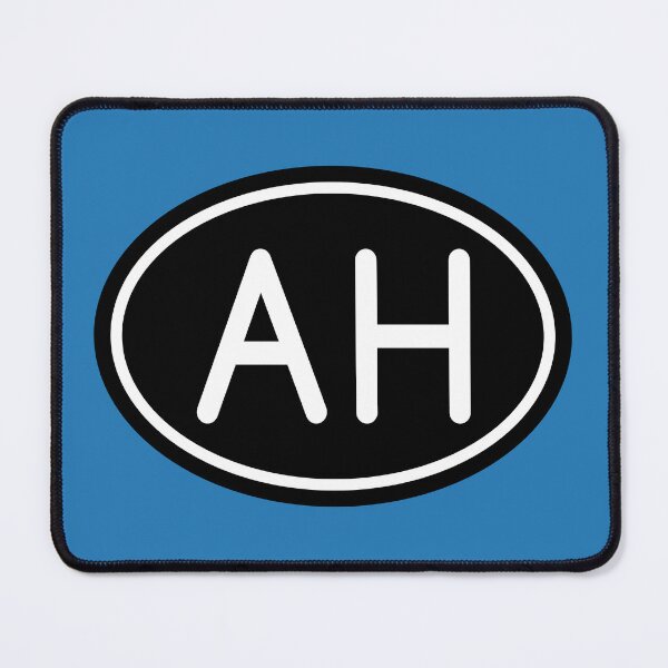 Item preview, AH Initials Monogram Oval White Letters designed and sold by Jeallan Designs.