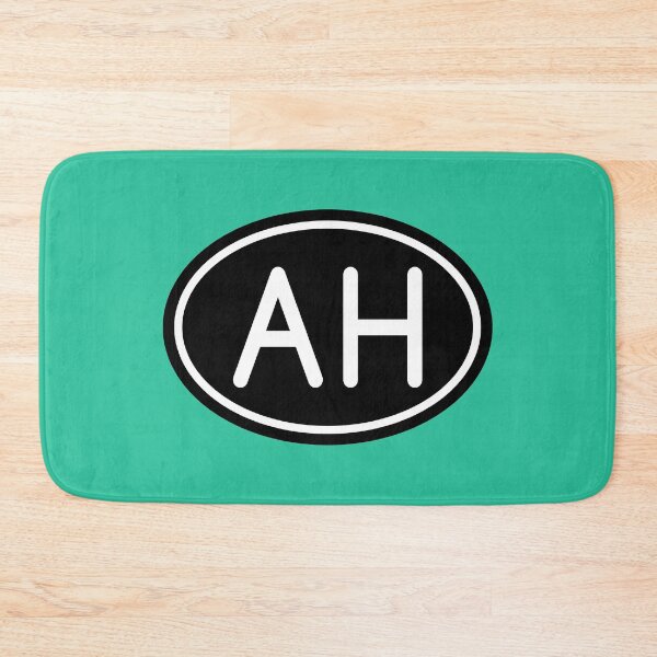 Item preview, AH Initials Monogram Oval White Letters designed and sold by Jeallan Designs.