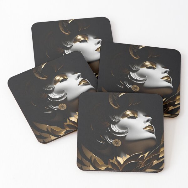 Item preview, Woman portrait in black gold seductive and sensual designed and sold by IHImage.