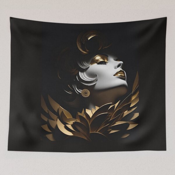 Item preview, Woman portrait in black gold seductive and sensual designed and sold by IHImage.