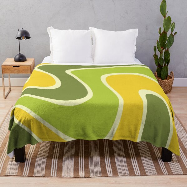Item preview, Retro 70s Style Psychedelic Abstract Yellow and Green designed and sold by tonymagnerart.