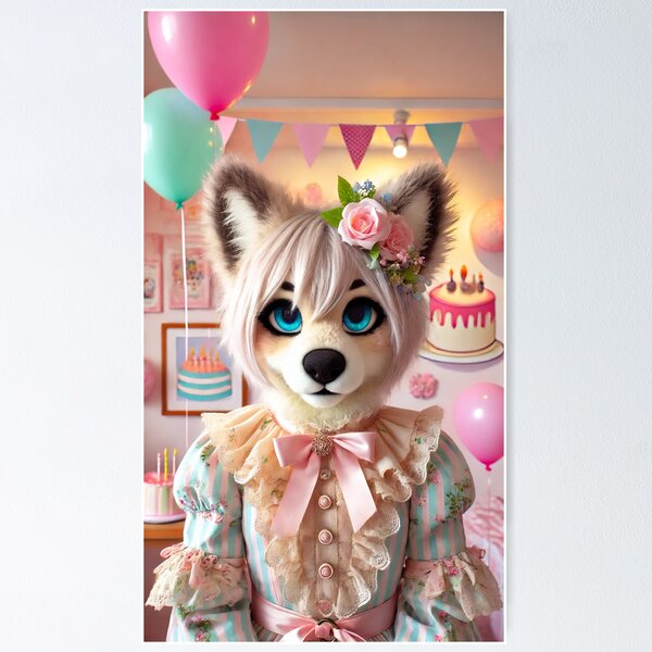 Item preview, Party Kei Furry Character Portrait designed and sold by NotSoSpicy.