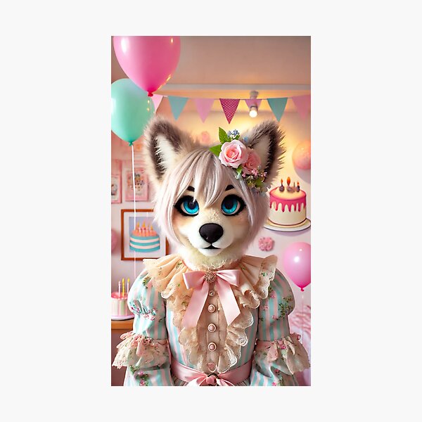 Item preview, Party Kei Furry Character Portrait designed and sold by NotSoSpicy.