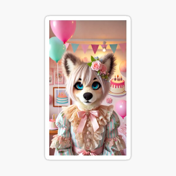 Item preview, Party Kei Furry Character Portrait designed and sold by NotSoSpicy.