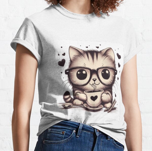 Item preview, Cat drinking coffee in the morning designed and sold by IA-Merch.