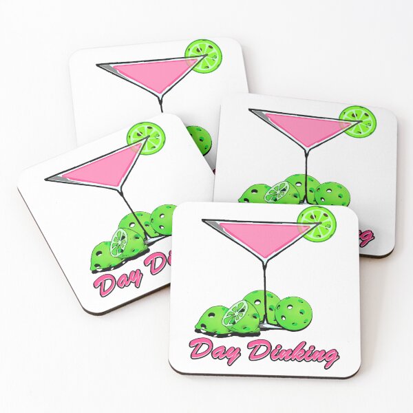 Item preview, Pickleball Pink Day Dinking Cosmo with Lime Pickleballs designed and sold by GreenCarbon2112.