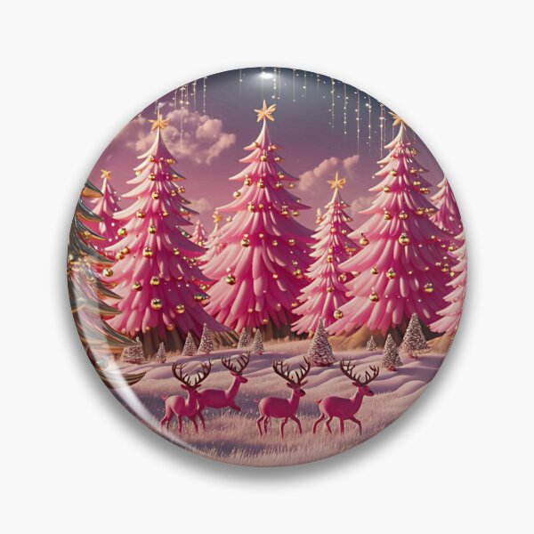 Item preview, Pink Christmas Outdoor Reindeer Scene 1 designed and sold by PinkGoddessLove.