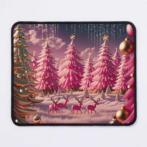Item preview, Pink Christmas Outdoor Reindeer Scene 1 designed and sold by PinkGoddessLove.