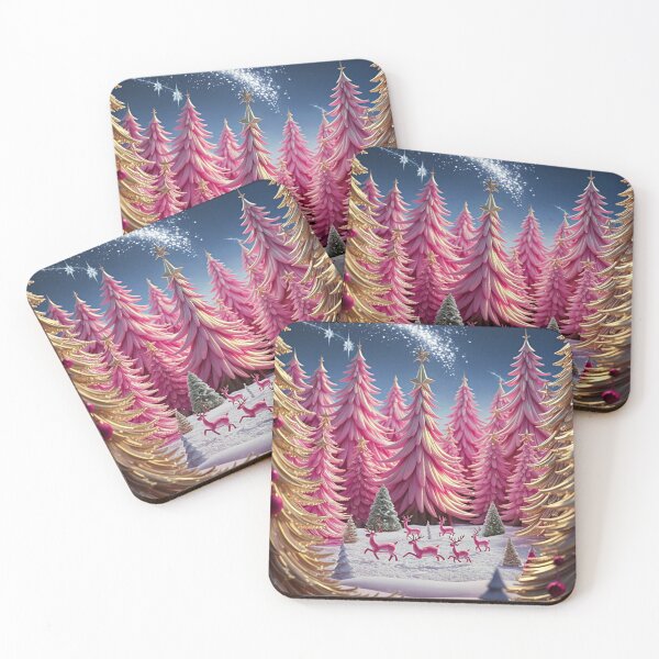 Item preview, Pink Christmas Outdoor Reindeer Scene 2 designed and sold by PinkGoddessLove.