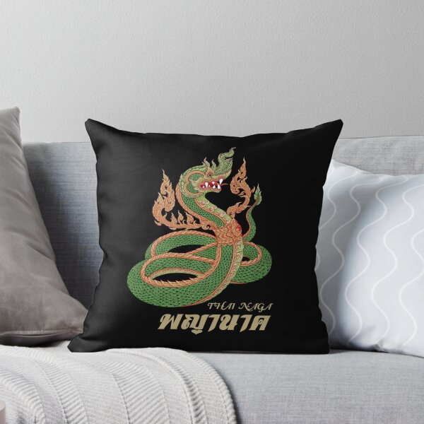 Item preview, Thai Naga Graphic With Thai Alphabets (Phayanak) T-Shirt, Dragon of Mekong River Tee, Thai Art Style Naga Green Color Skin Design With Thai Alphabets designed and sold by Viran-Designs.