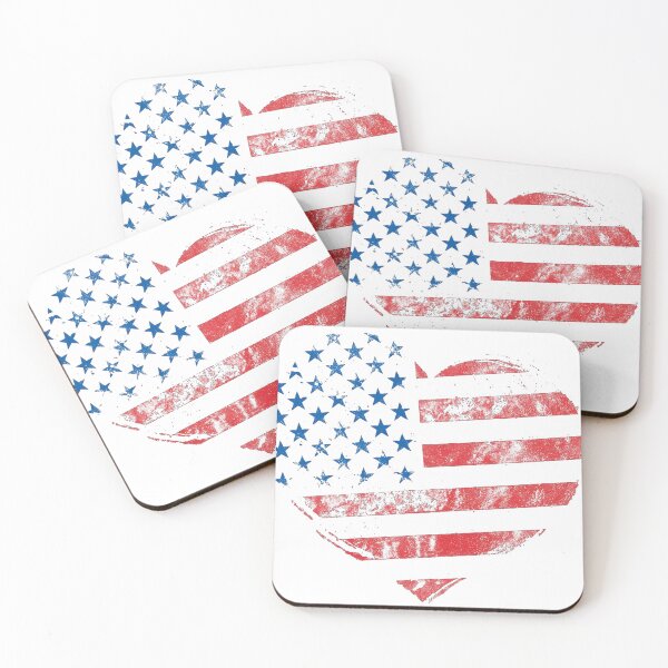 Item preview, USA flag with heart print designed and sold by IrenShop.