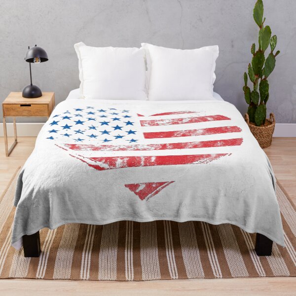 Item preview, USA flag with heart print designed and sold by IrenShop.