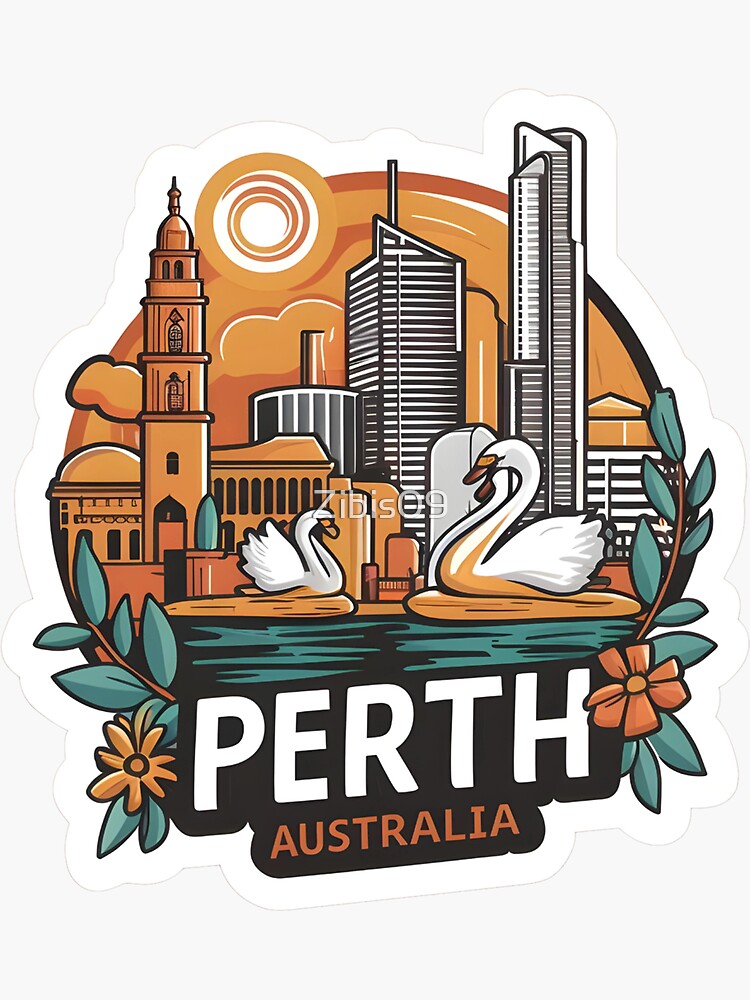 Thumbnail 3 of 3, Sticker, PERTH | AUSTRALIA | WA designed and sold by Zibis09.