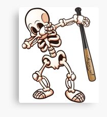 Baseball Dabbing Skeleton Metal Print