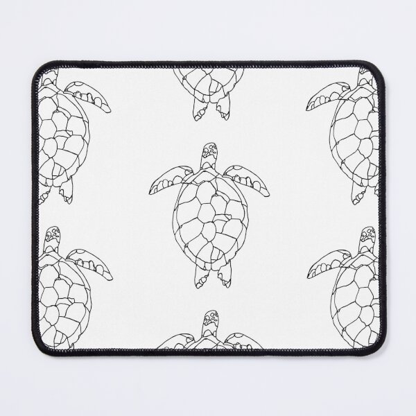 Item preview, minimalistic line art of a swimming ocean sea turtle from above designed and sold by The Red Shop.