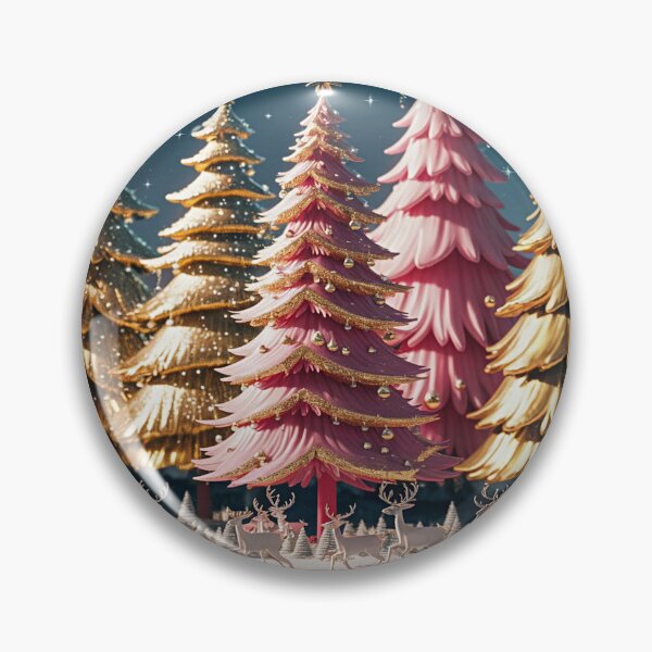 Item preview, Pink Christmas Outdoor Reindeer Scene 3 designed and sold by PinkGoddessLove.