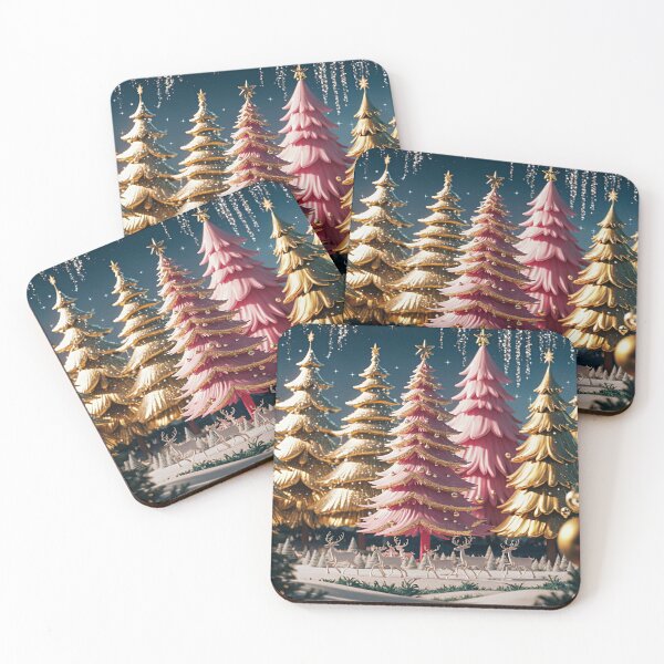 Item preview, Pink Christmas Outdoor Reindeer Scene 3 designed and sold by PinkGoddessLove.