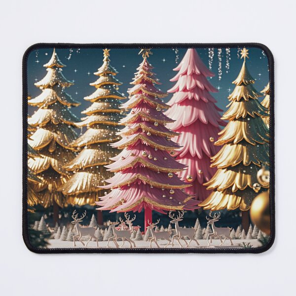 Item preview, Pink Christmas Outdoor Reindeer Scene 3 designed and sold by PinkGoddessLove.