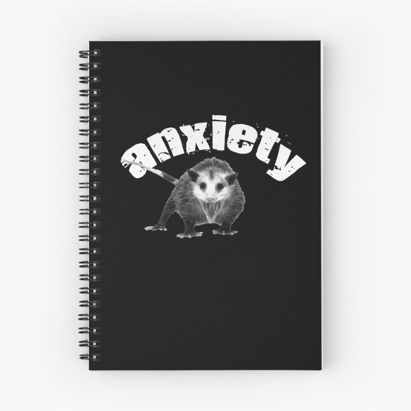 Item preview, Anxiety Angry Possum White Black and Grey Graphic Print  designed and sold by Feral Designs by Lauren Elisabeth.