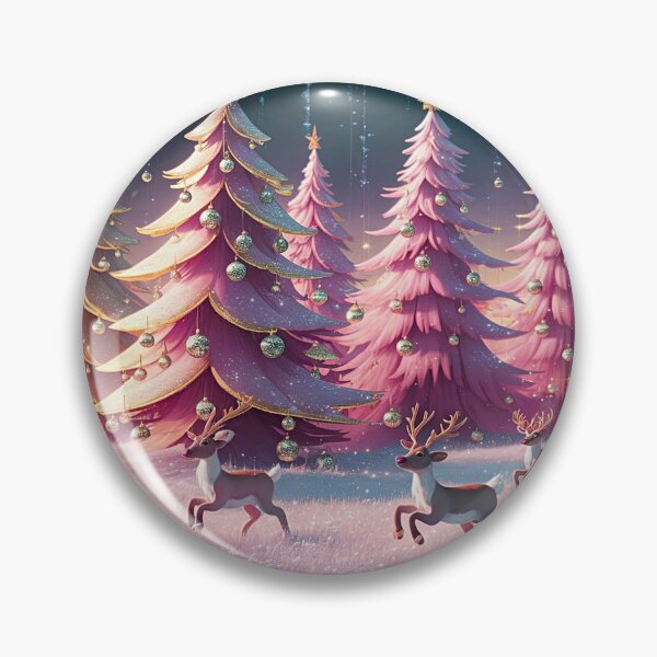 Item preview, Pink Christmas Outdoor Reindeer Scene 4 designed and sold by PinkGoddessLove.