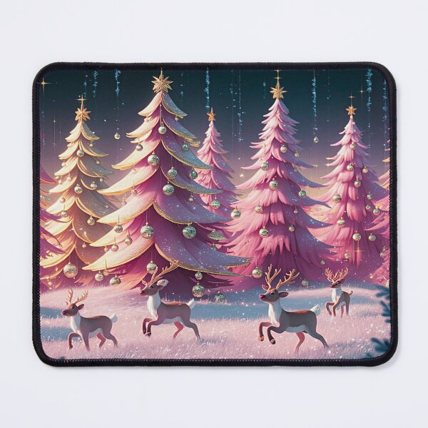 Item preview, Pink Christmas Outdoor Reindeer Scene 4 designed and sold by PinkGoddessLove.