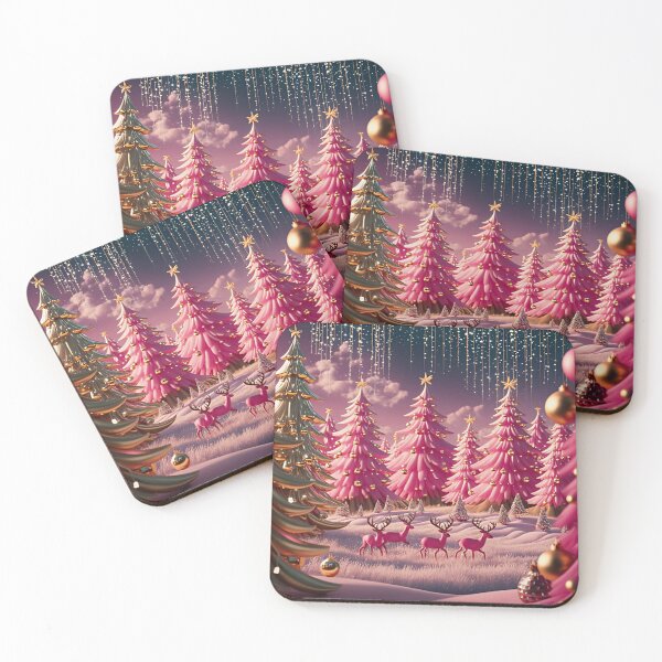 Item preview, Pink Christmas Outdoor Reindeer Scene 1 designed and sold by PinkGoddessLove.