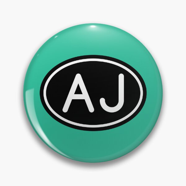 Item preview, AJ Initials Monogram Oval White Letters designed and sold by Jeallan Designs.